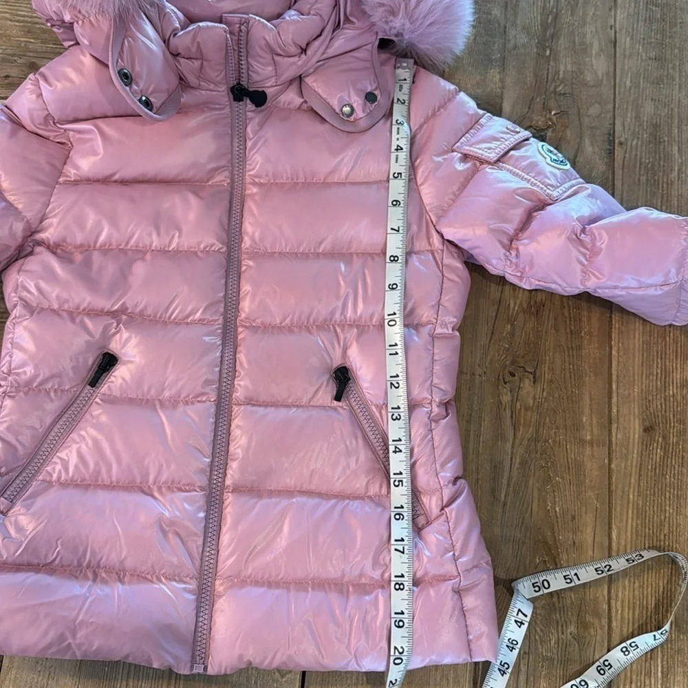Moncler Kids' Bady Water Resistant Down Puffer Coat w Genuine Fox Fur Trim 10Y